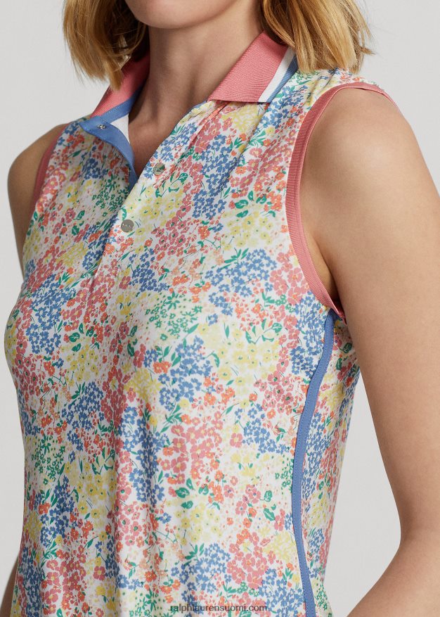 Ralph Lauren naiset räätälöity hihaton pikeepaita 0Z24ZR3739 Key Westin terälehdet