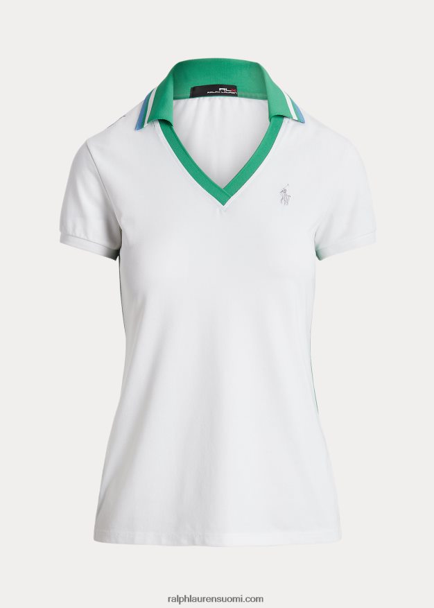 Ralph Lauren naiset räätälöity krikettipoolopaita 0Z24ZR3726 keraaminen valkoinen/lauttavihreä