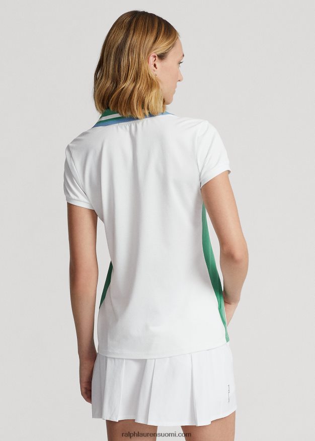 Ralph Lauren naiset räätälöity krikettipoolopaita 0Z24ZR3726 keraaminen valkoinen/lauttavihreä