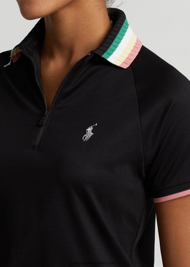 Ralph Lauren naiset räätälöity nelivetoketjullinen pikeepaita 0Z24ZR9400 musta/aavikon ruusu