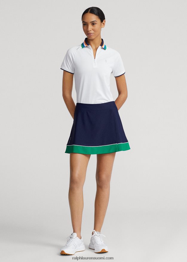 Ralph Lauren naiset räätälöity nelivetoketjullinen pikeepaita 0Z24ZR9401 keraaminen valkoinen multi