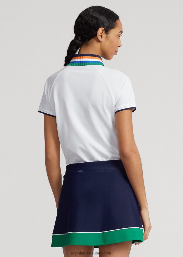 Ralph Lauren naiset räätälöity nelivetoketjullinen pikeepaita 0Z24ZR9401 keraaminen valkoinen multi