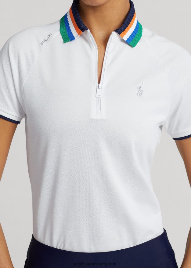Ralph Lauren naiset räätälöity nelivetoketjullinen pikeepaita 0Z24ZR9401 keraaminen valkoinen multi