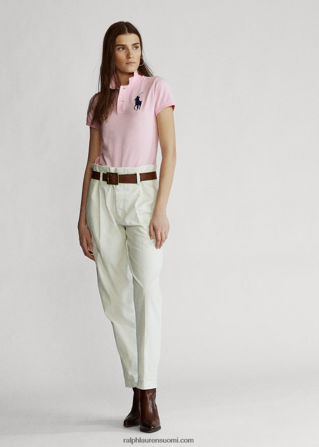 Ralph Lauren naiset skinny fit iso poni poolopaita 0Z24ZR4762 pinkki magenta