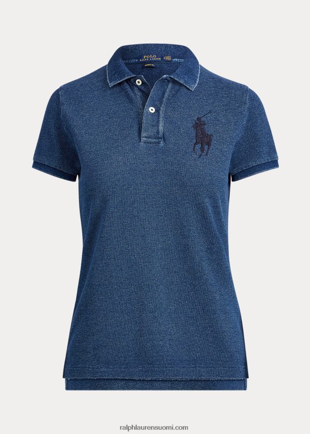 Ralph Lauren naiset skinny fit iso poni poolopaita 0Z24ZR4764 tumma indigo
