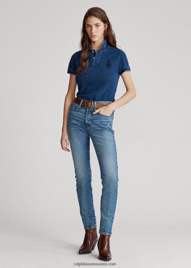 Ralph Lauren naiset skinny fit iso poni poolopaita 0Z24ZR4764 tumma indigo