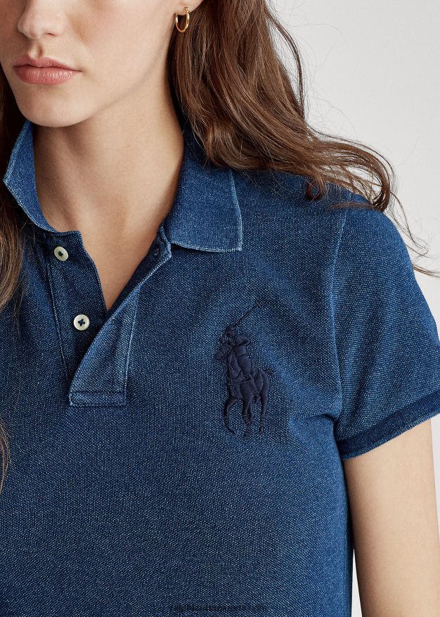 Ralph Lauren naiset skinny fit iso poni poolopaita 0Z24ZR4764 tumma indigo