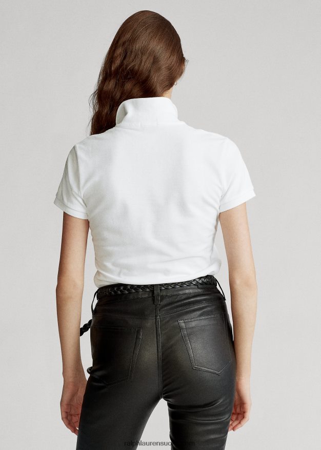 Ralph Lauren naiset skinny fit iso poni poolopaita 0Z24ZR9495 valkoinen/laivasto
