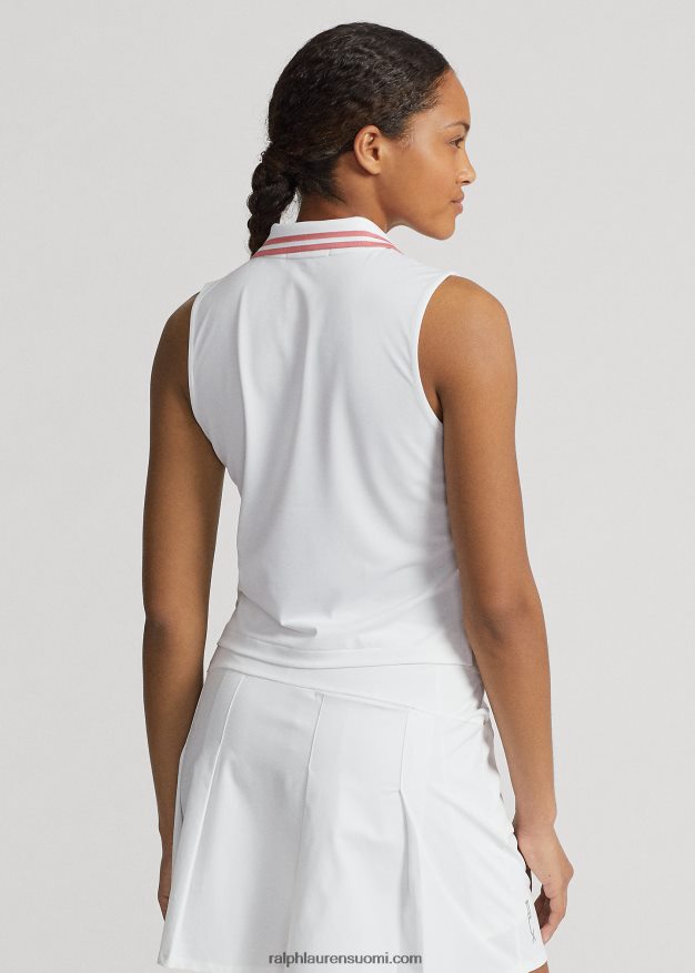 Ralph Lauren naiset stretch pikeä lyhennetty pikeepaita 0Z24ZR9398 keraaminen valkoinen/ruusu