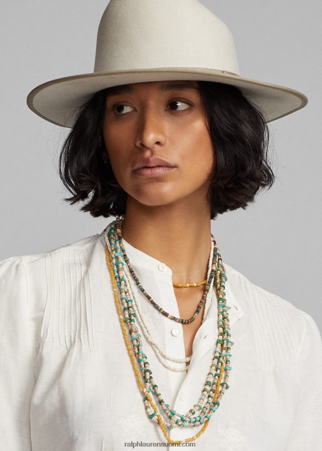 Ralph Lauren naiset brodeerattu pellava-puuvillapusero 0Z24ZR3615 antiikki valkoinen