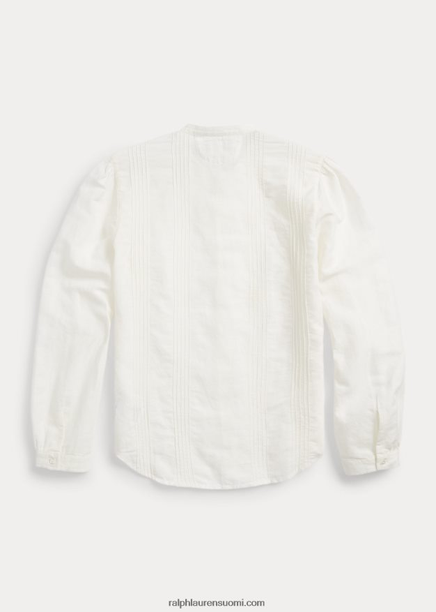 Ralph Lauren naiset brodeerattu pellava-puuvillapusero 0Z24ZR3615 antiikki valkoinen