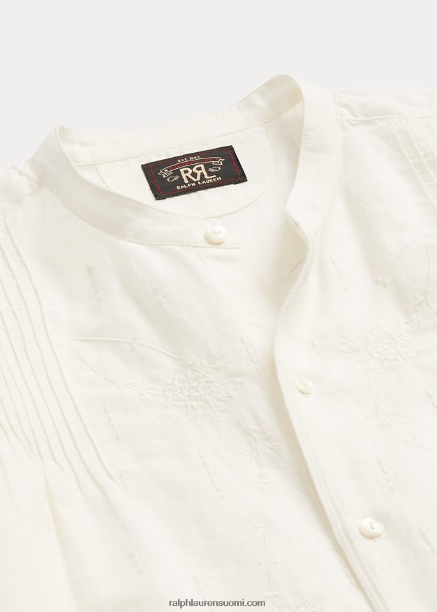 Ralph Lauren naiset brodeerattu pellava-puuvillapusero 0Z24ZR3615 antiikki valkoinen
