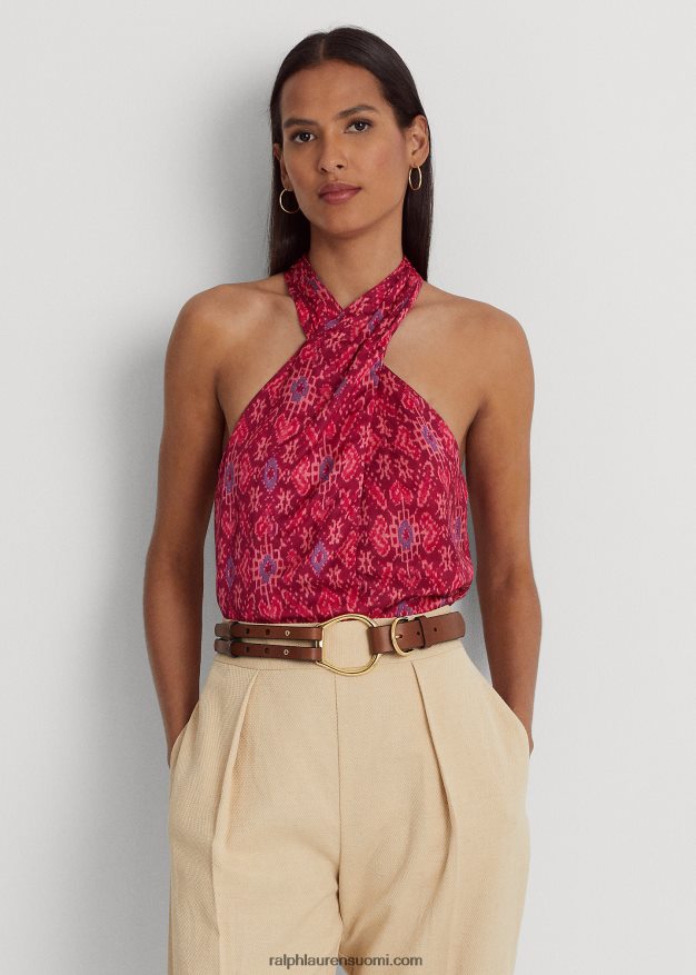 Ralph Lauren naiset geoprint shantung riimupusero 0Z24ZR3814 fuksia multi