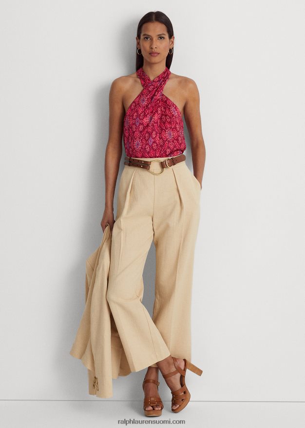 Ralph Lauren naiset geoprint shantung riimupusero 0Z24ZR3814 fuksia multi