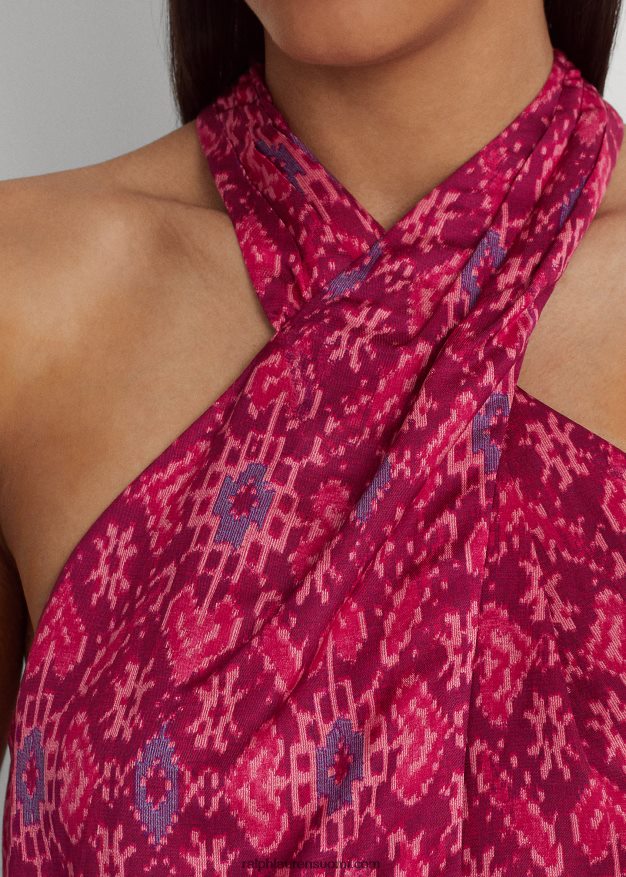 Ralph Lauren naiset geoprint shantung riimupusero 0Z24ZR4301 fuksia multi