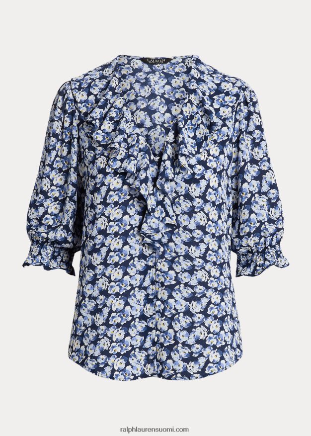 Ralph Lauren naiset kukkainen kreppipusero 0Z24ZR4411 sininen multi