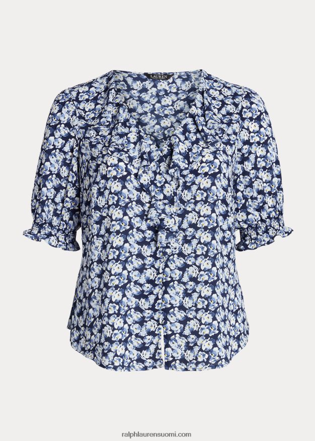 Ralph Lauren naiset kukkainen kreppipusero 0Z24ZR4666 sininen multi