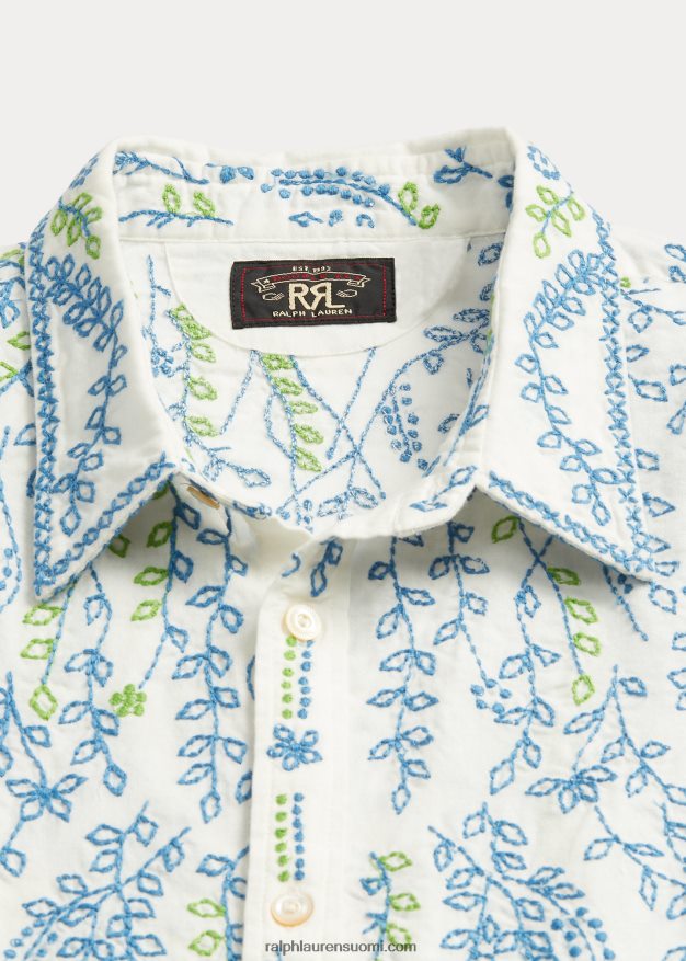 Ralph Lauren naiset kukkakirjailtu puuvillapusero 0Z24ZR3644 kerma/multi