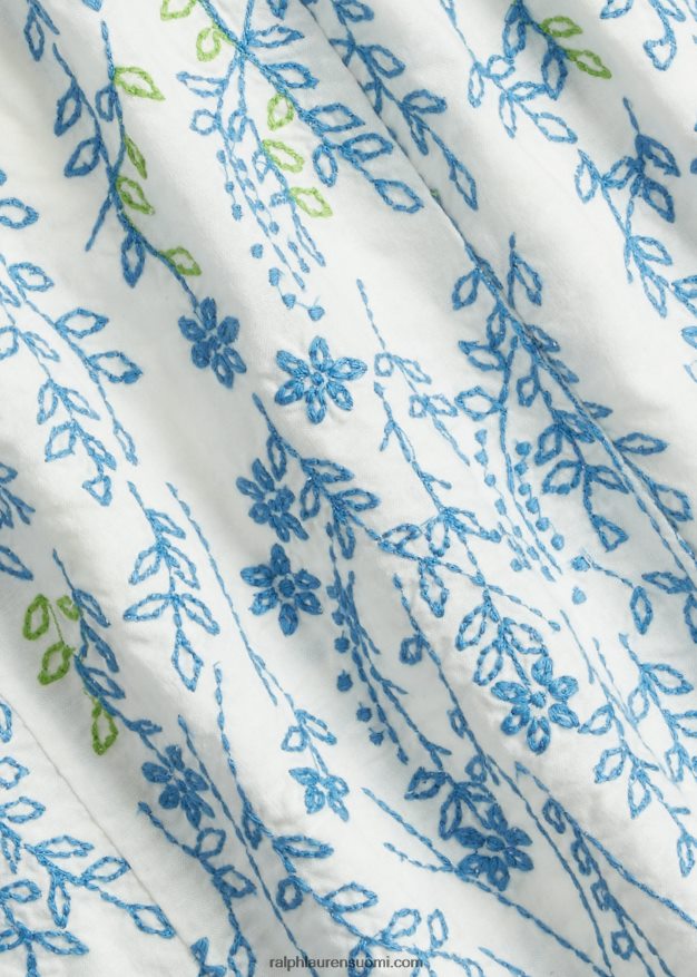 Ralph Lauren naiset kukkakirjailtu puuvillapusero 0Z24ZR3644 kerma/multi