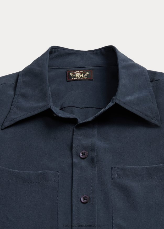 Ralph Lauren naiset silkkikreppipusero 0Z24ZR3662 laivasto