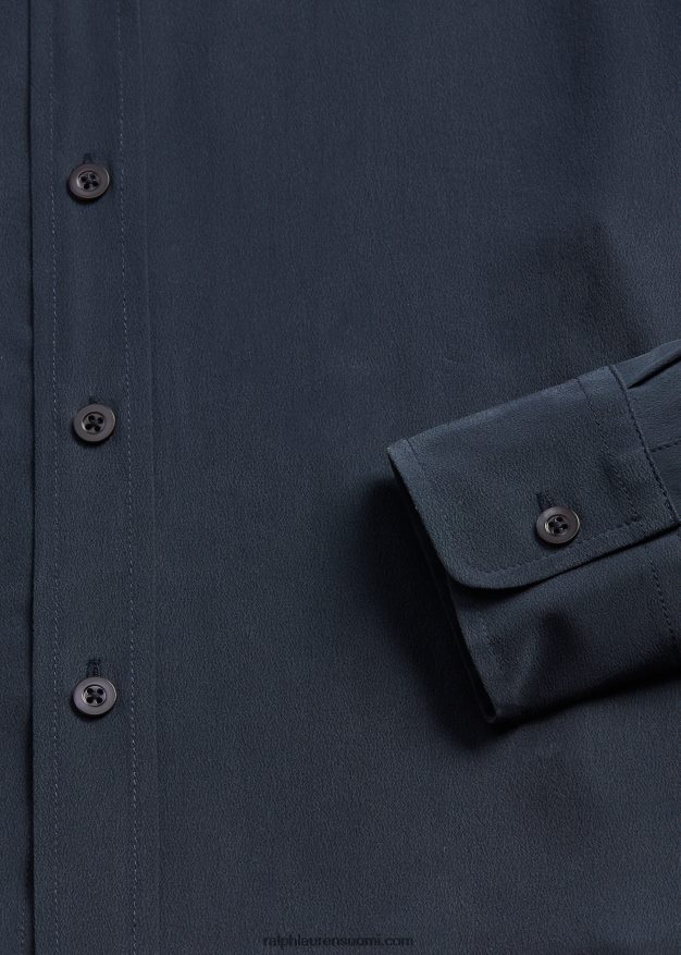 Ralph Lauren naiset silkkikreppipusero 0Z24ZR3662 laivasto