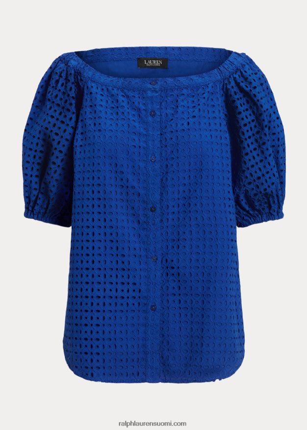 Ralph Lauren naiset silmukainen puuvillapusero 0Z24ZR3914 sininen saturn