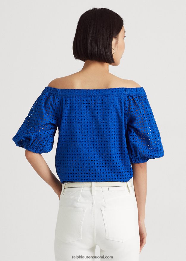 Ralph Lauren naiset silmukainen puuvillapusero 0Z24ZR3914 sininen saturn