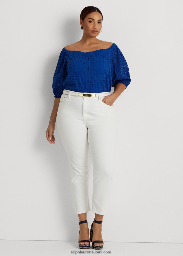 Ralph Lauren naiset silmukainen puuvillapusero 0Z24ZR4568 sininen saturn