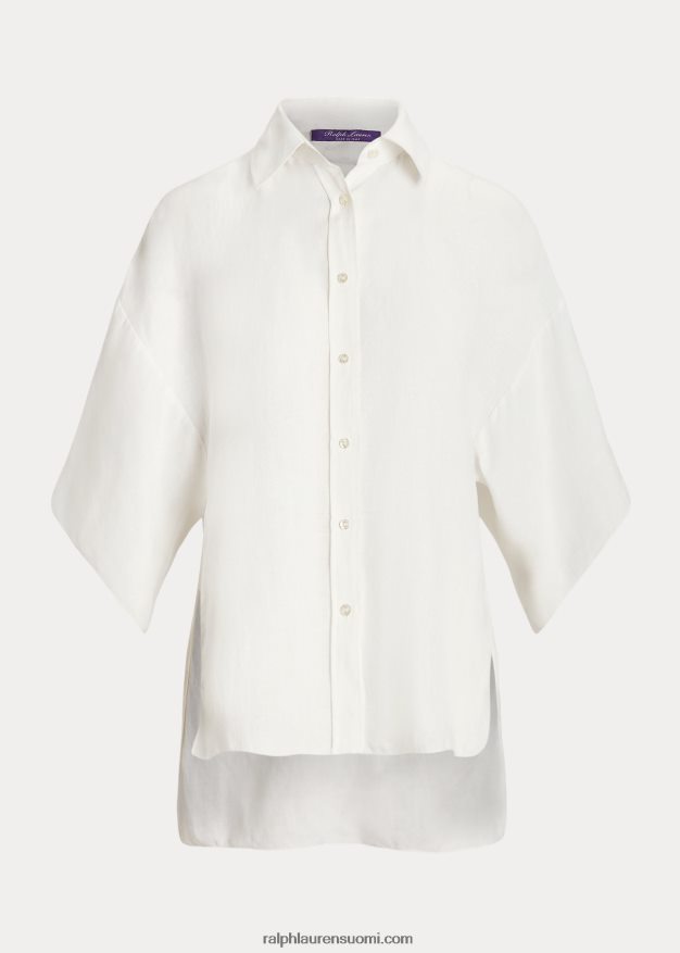 Ralph Lauren naiset soloman pellavapusero 0Z24ZR9316 keraaminen valkoinen