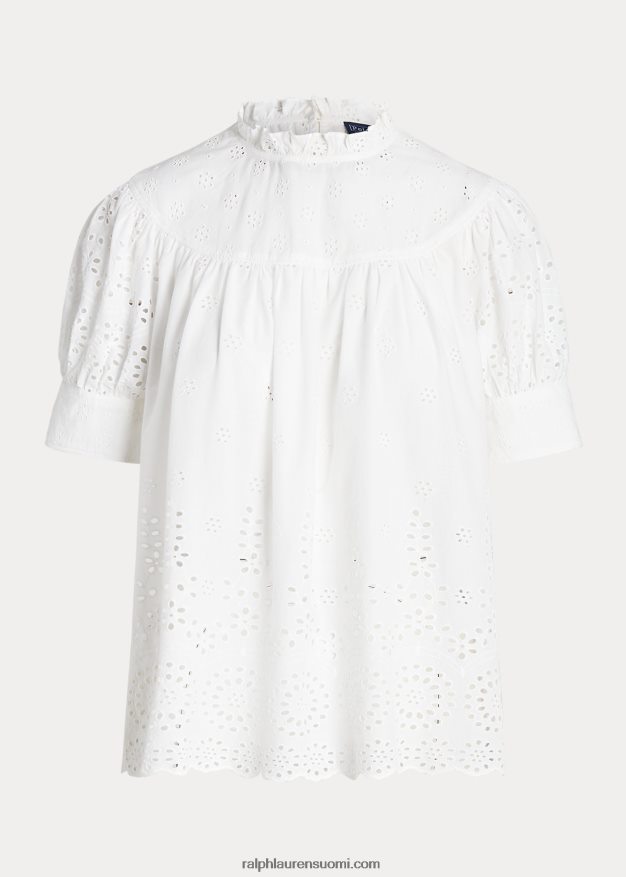 Ralph Lauren naiset brodeerattu puuvillapusero 0Z24ZR2968 valkoinen