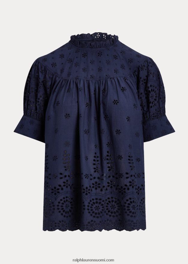 Ralph Lauren naiset brodeerattu puuvillapusero 0Z24ZR2969 newportin laivasto