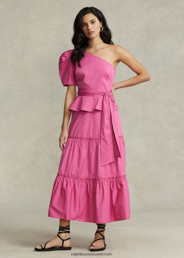 Ralph Lauren naiset vyöllinen yhden hartian puuvillainen toppi 0Z24ZR2995 kuuma fuschia