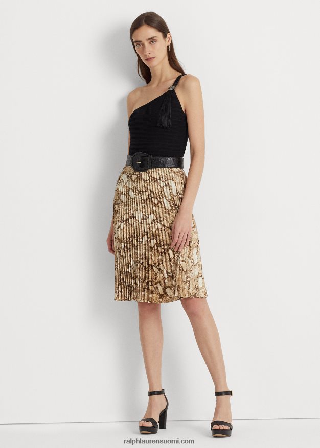 Ralph Lauren naiset yksiolkainen puuvillasekoitettu toppi 0Z24ZR9509 musta