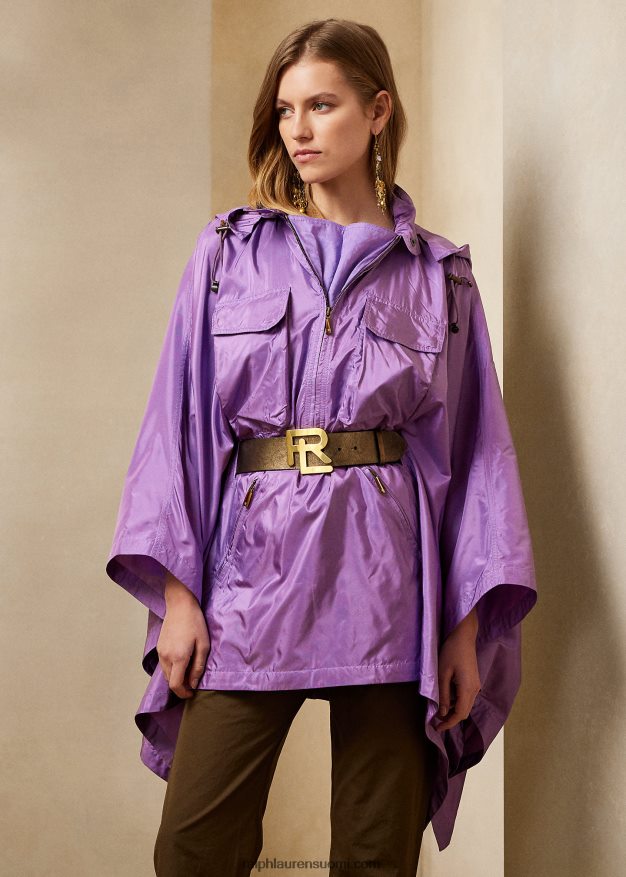 Ralph Lauren naiset beckman silkkitaft poncho 0Z24ZR9294 liila