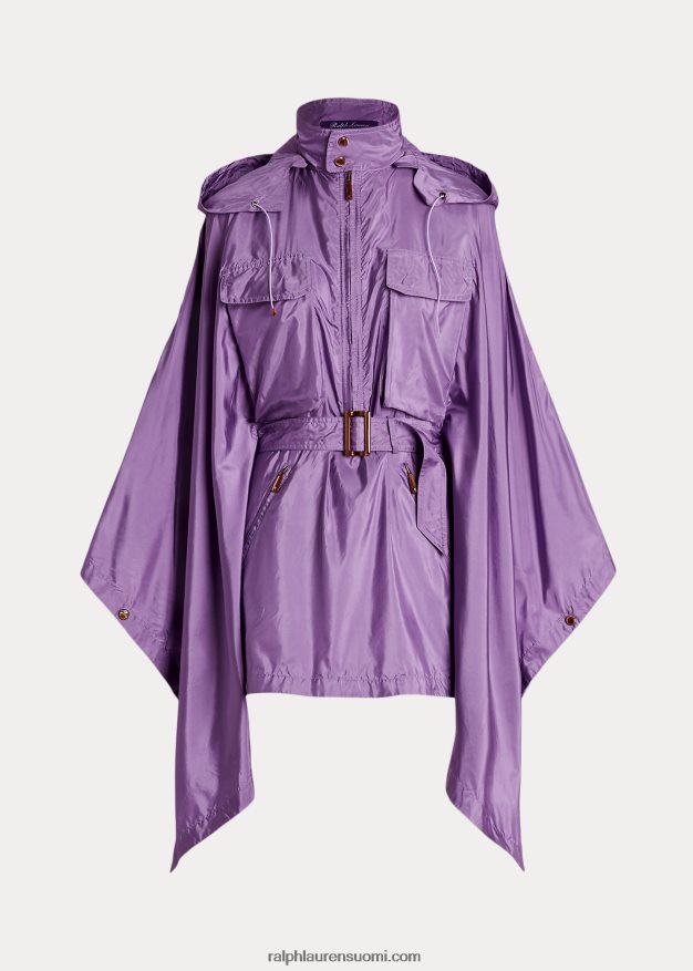 Ralph Lauren naiset beckman silkkitaft poncho 0Z24ZR9294 liila