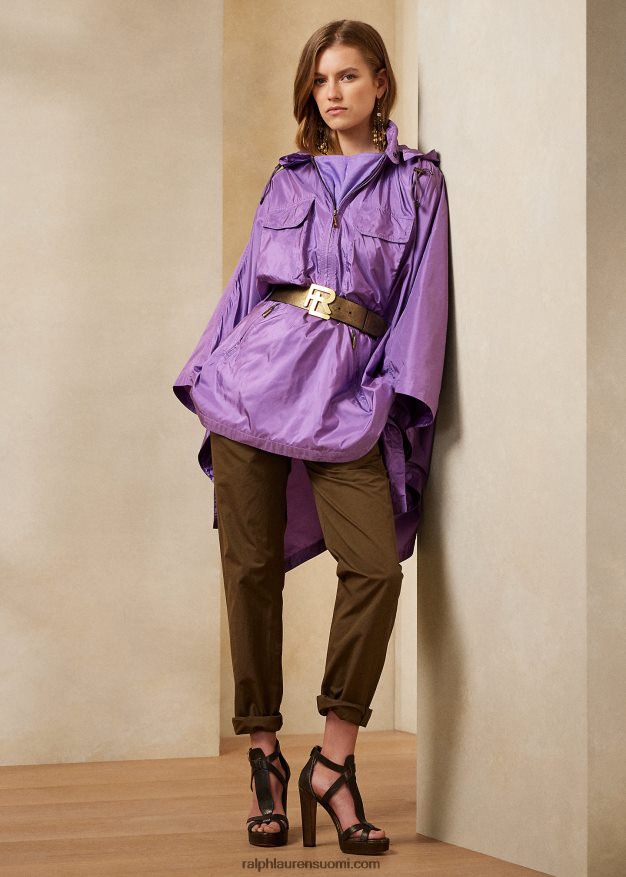 Ralph Lauren naiset beckman silkkitaft poncho 0Z24ZR9294 liila