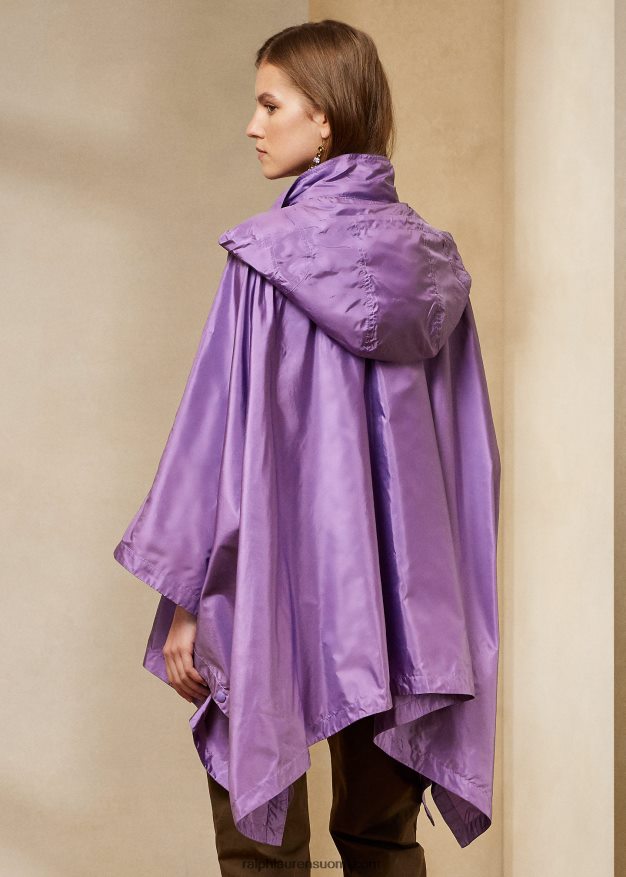 Ralph Lauren naiset beckman silkkitaft poncho 0Z24ZR9294 liila