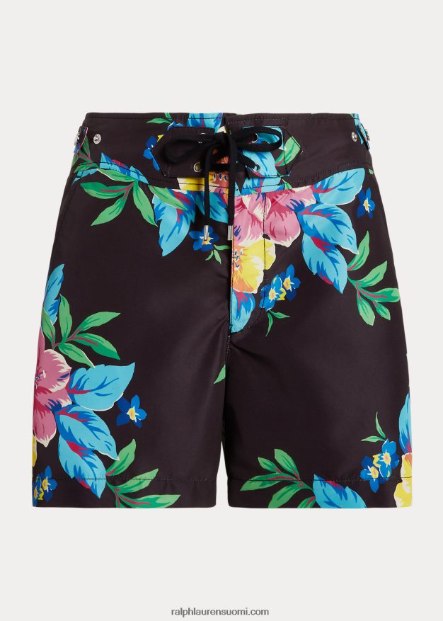 Ralph Lauren naiset kukkainen pitsi-etu lyhyt 0Z24ZR9462 musta multi