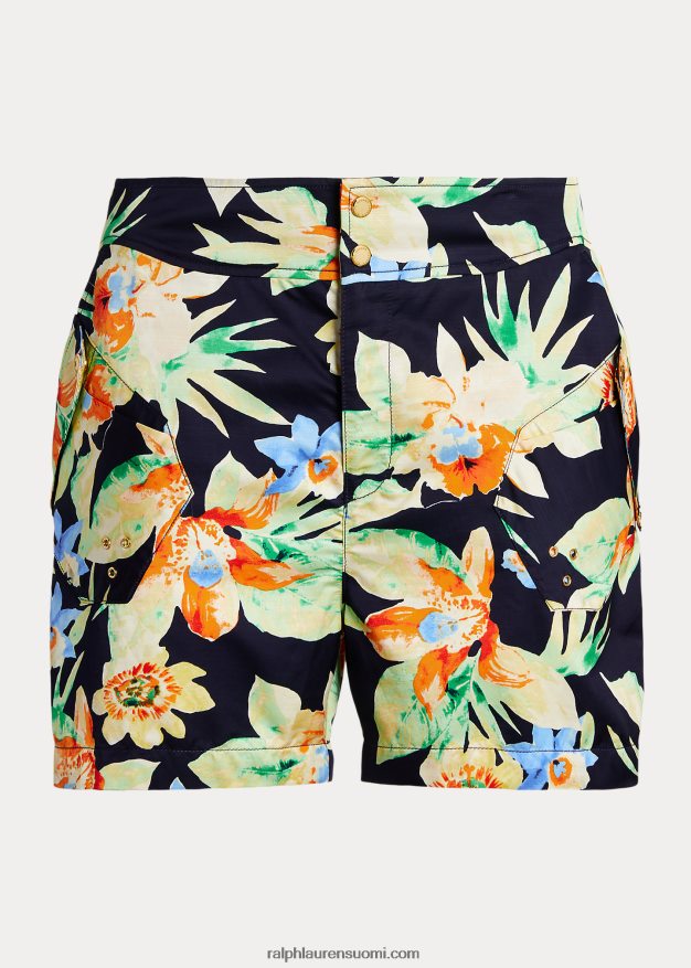 Ralph Lauren naiset kukkashantung lyhyt 0Z24ZR4794 laivasto multi