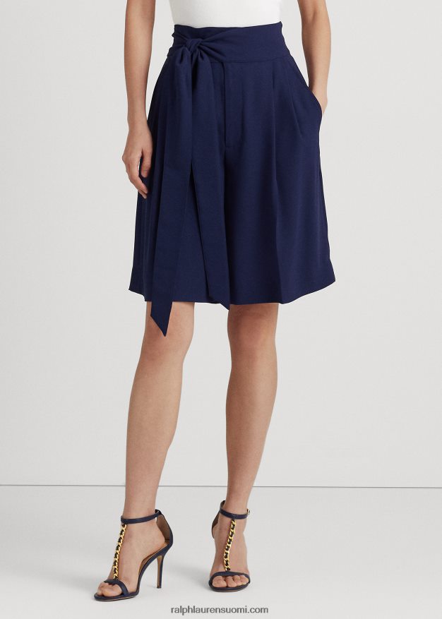 Ralph Lauren naiset laskostettu georgette leveä jalka lyhyt 0Z24ZR4030 hienostunut laivasto