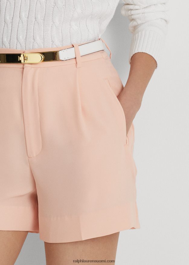 Ralph Lauren naiset laskostettu georgette lyhyt 0Z24ZR9428 vaaleanpunainen