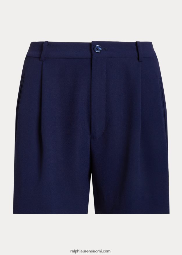 Ralph Lauren naiset laskostettu georgette lyhyt 0Z24ZR9472 hienostunut laivasto