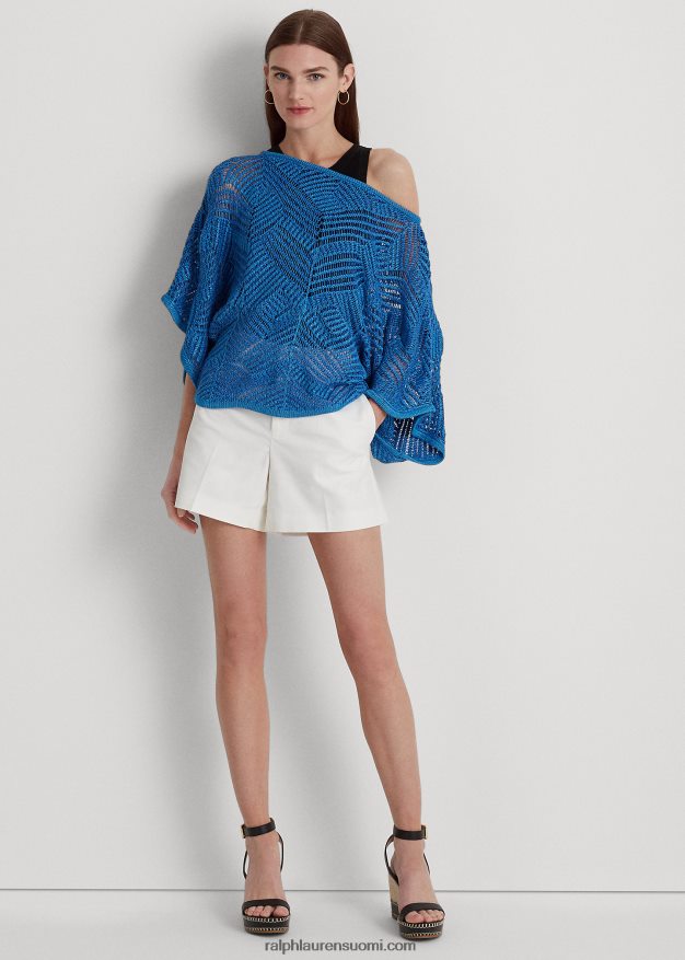 Ralph Lauren naiset laskostettu joustava puuvilla lyhyt 0Z24ZR3893 valkoinen