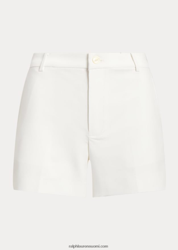 Ralph Lauren naiset laskostettu joustava puuvilla lyhyt 0Z24ZR3893 valkoinen