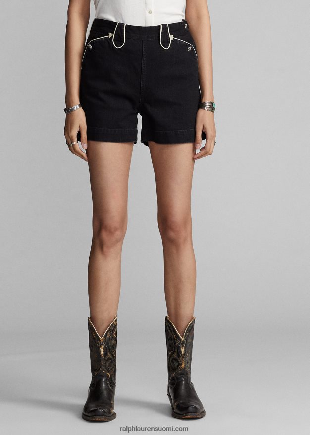 Ralph Lauren naiset musta denim western shortsit 0Z24ZR3622
