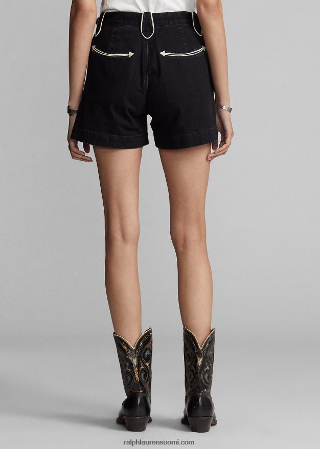 Ralph Lauren naiset musta denim western shortsit 0Z24ZR3622