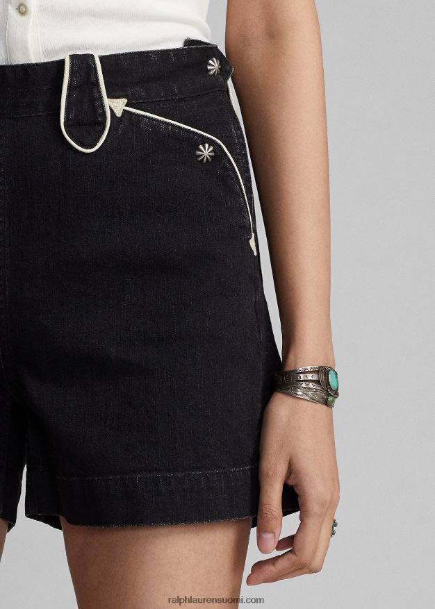 Ralph Lauren naiset musta denim western shortsit 0Z24ZR3622