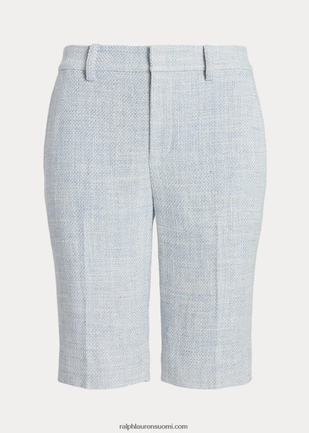 Ralph Lauren naiset pellavasekoite lyhyt 0Z24ZR3987 vaaleansininen/kermanvärinen multi