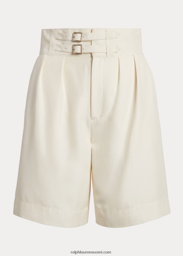 Ralph Lauren naiset ranskalainen silkkishantung lyhyt 0Z24ZR3531 luonnonvalkoinen