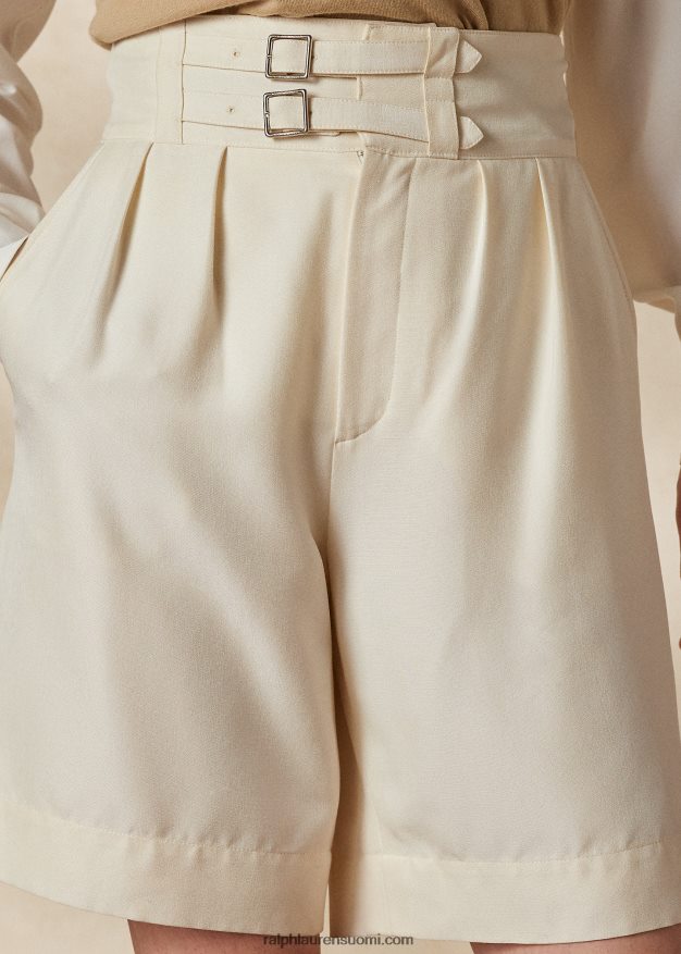 Ralph Lauren naiset ranskalainen silkkishantung lyhyt 0Z24ZR3531 luonnonvalkoinen
